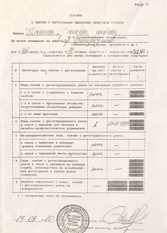 вариант архивной справки